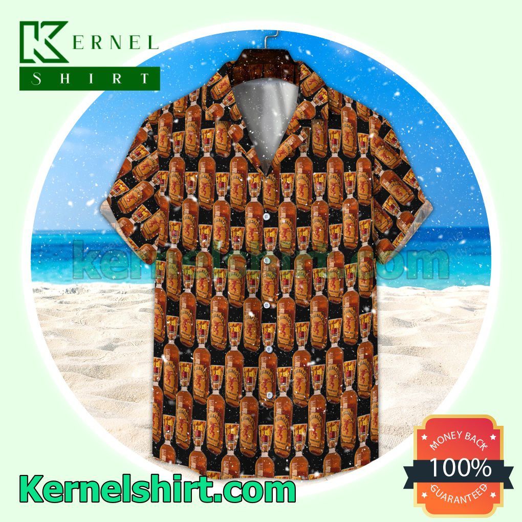 Fireball Whisky Bottle Seamless Unisex Aloha Beach Hawaiian Shirt