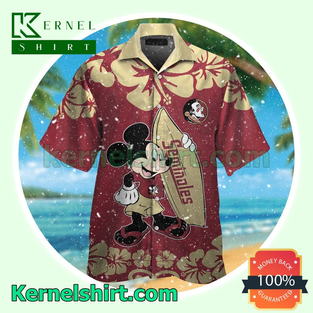 Florida State Seminoles & Mickey Mouse Summer Hawaiian Shirt