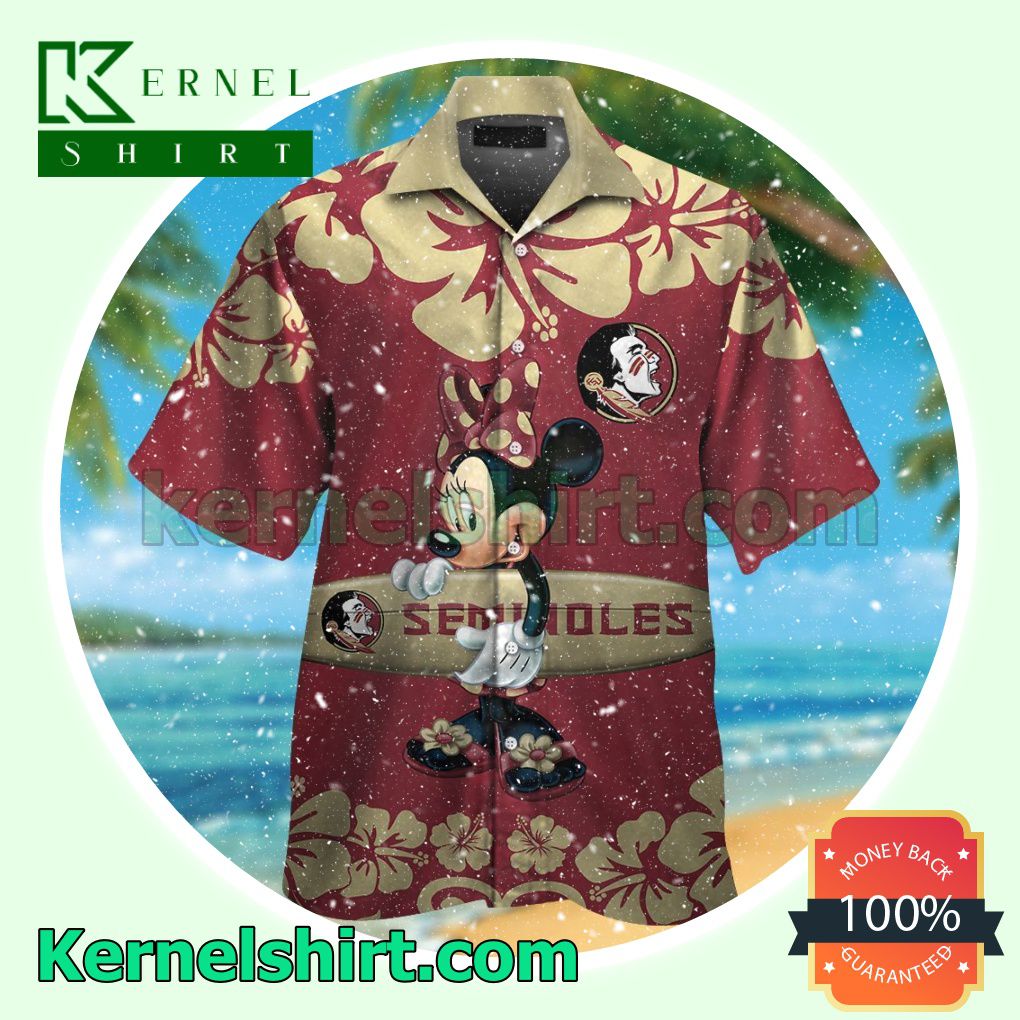 Florida State Seminoles & Minnie Mouse Summer Hawaiian Shirt