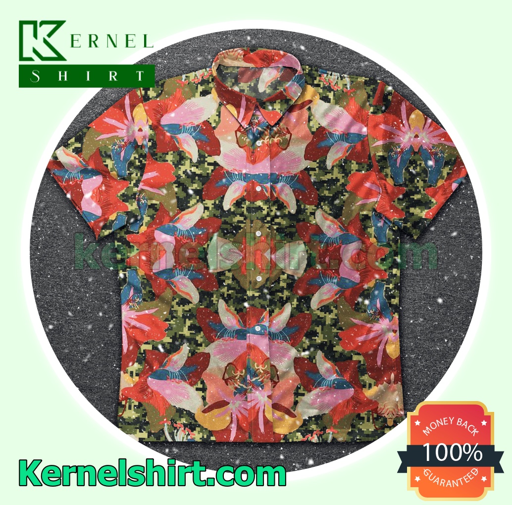 Flower Pattern Camouflage Beach Shirts