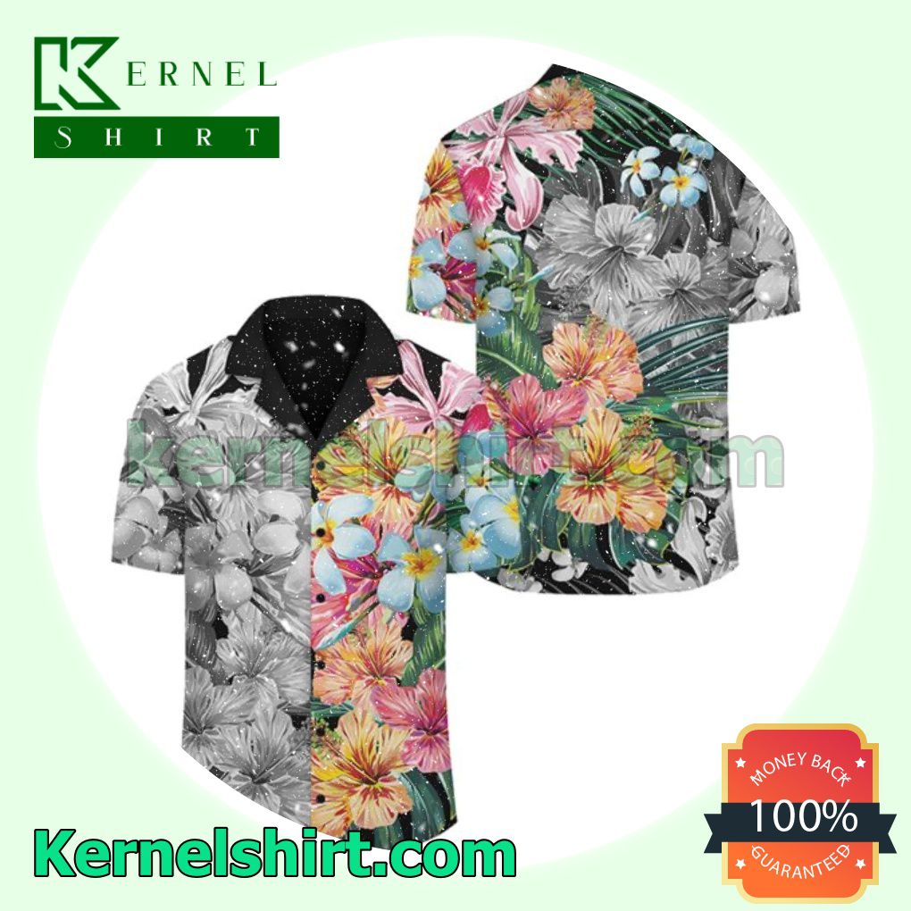 Forest Tropical Hibiscus Flower Beach Shirts