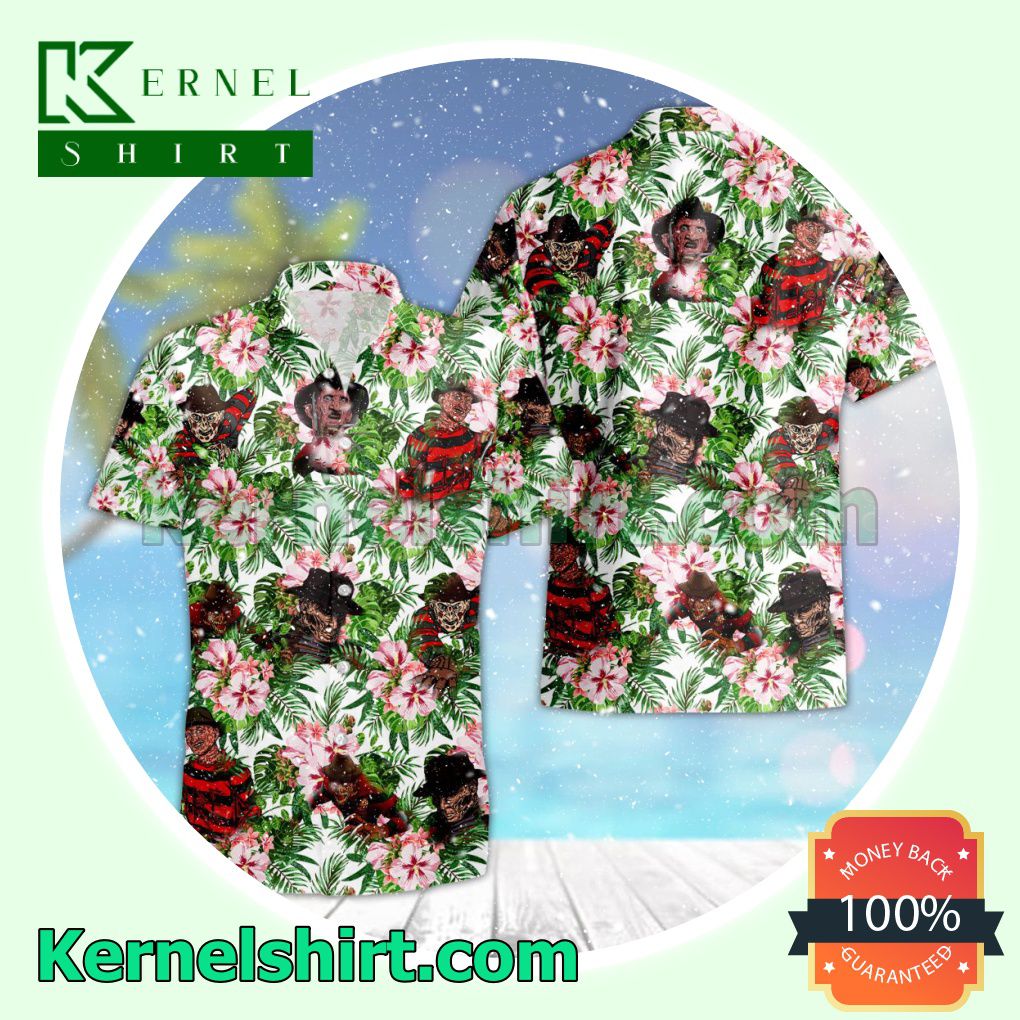 Freddy Krueger Horror Nightmare Tropical Forest Aloha Beach Hawaiian Shirt