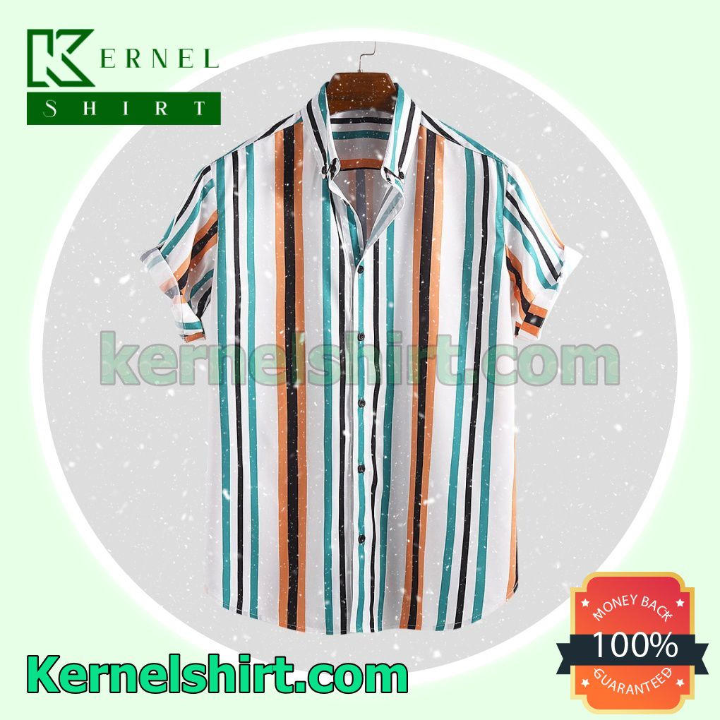 Funny Multicolor Striped Beach Shirts