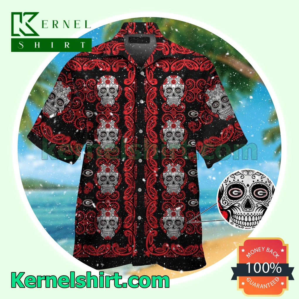 Georgia Bulldogs Skull Summer Hawaiian Shirt