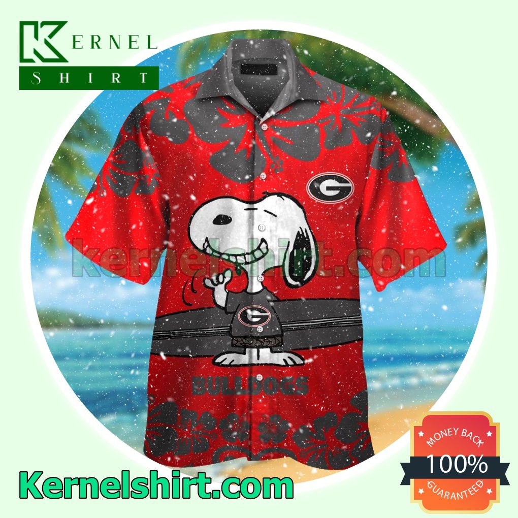 Georgia Bulldogs & Snoopy Summer Hawaiian Shirt