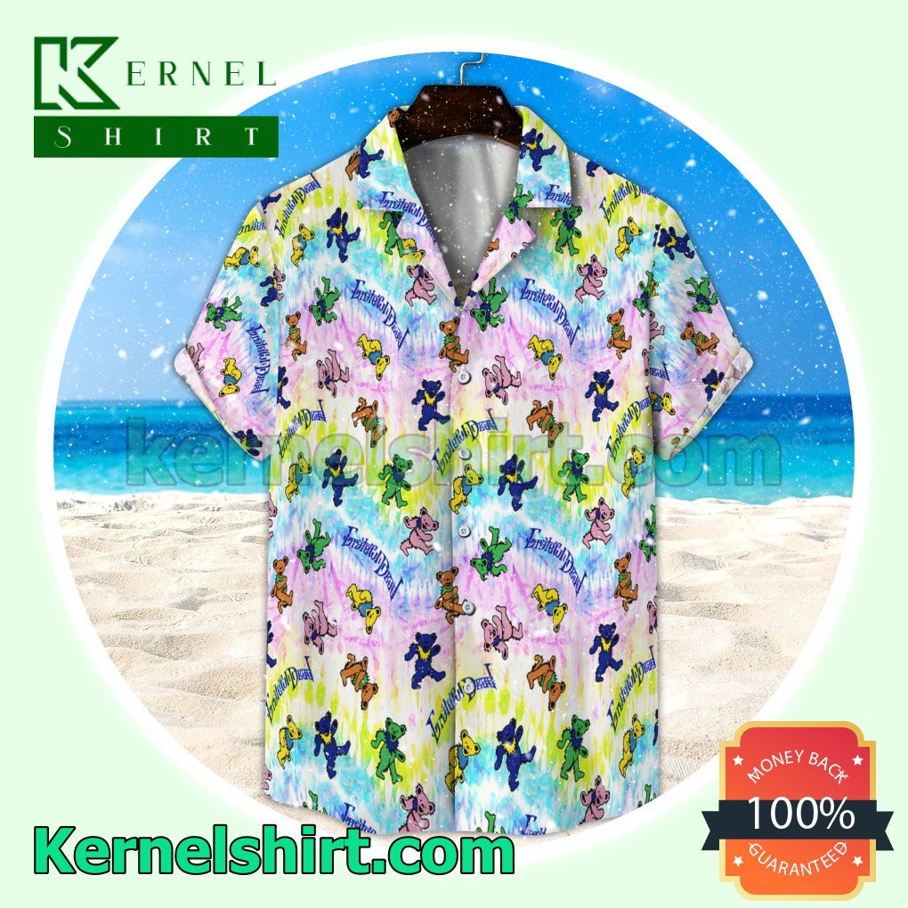 Grateful Dead Bears Seamless Pattern Aloha Beach Hawaiian Shirt