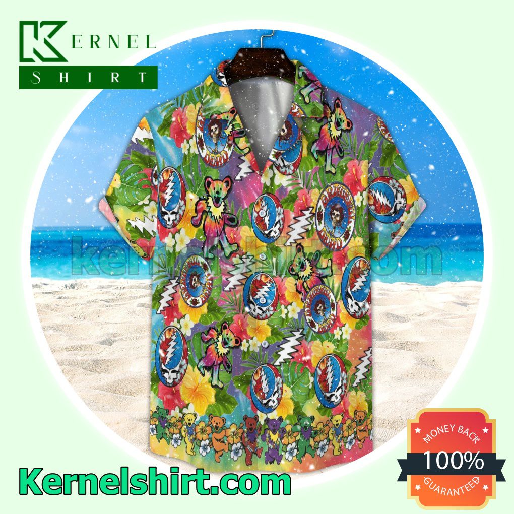 Grateful Dead Floral Aloha Beach Hawaiian Shirt