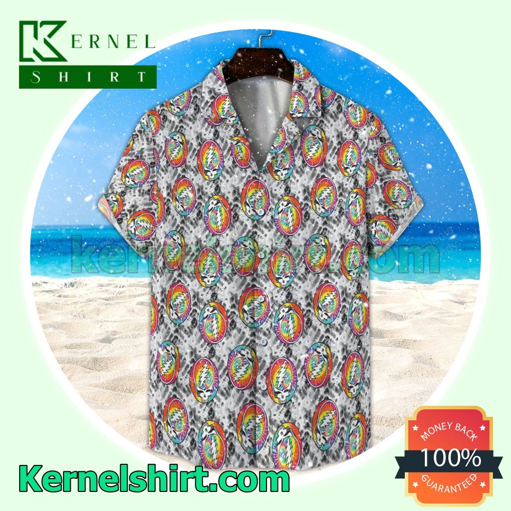 Grateful Dead Seamless Pattern Unisex Aloha Beach Hawaiian Shirt