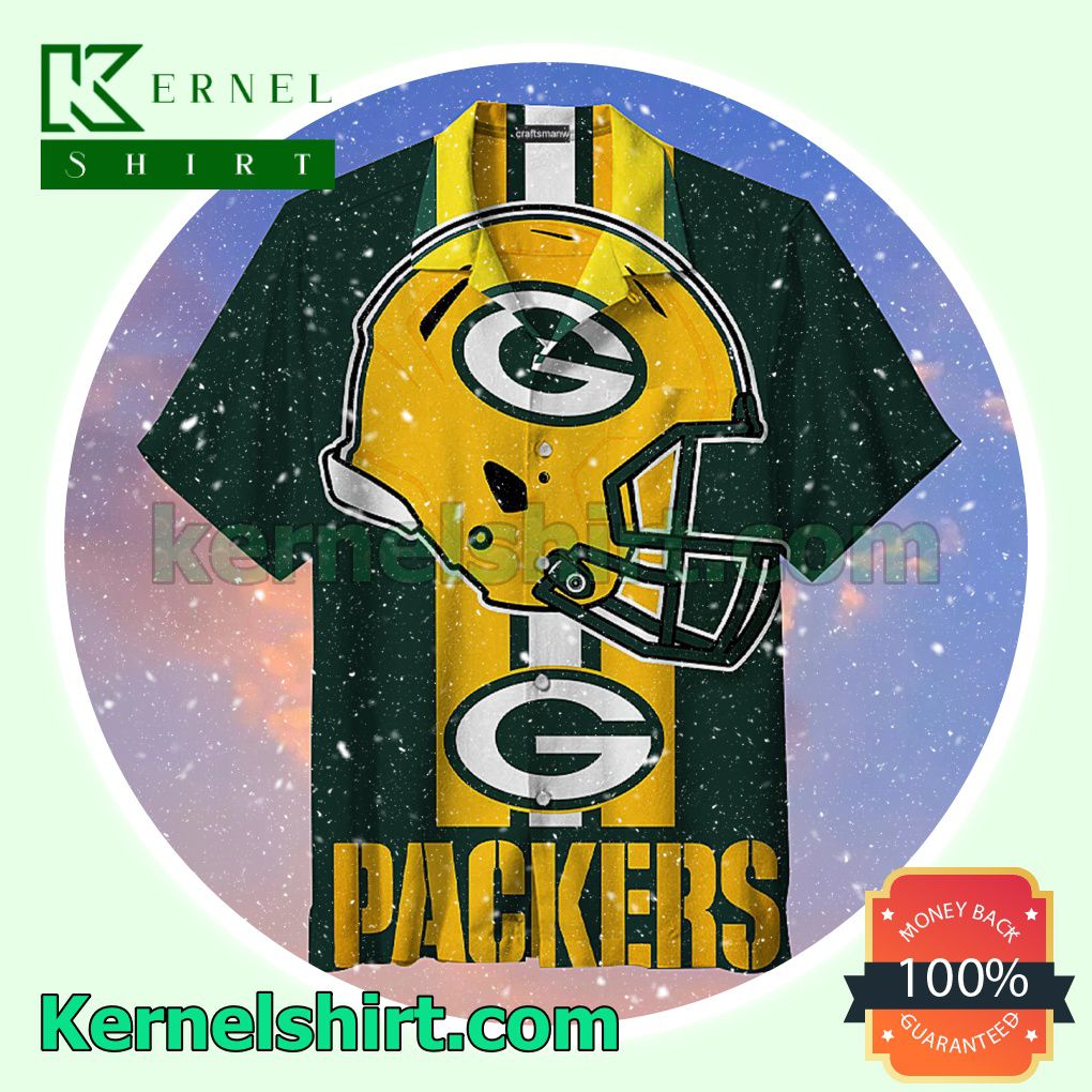 Green Bay Packers Helmet Green Beach Shirt