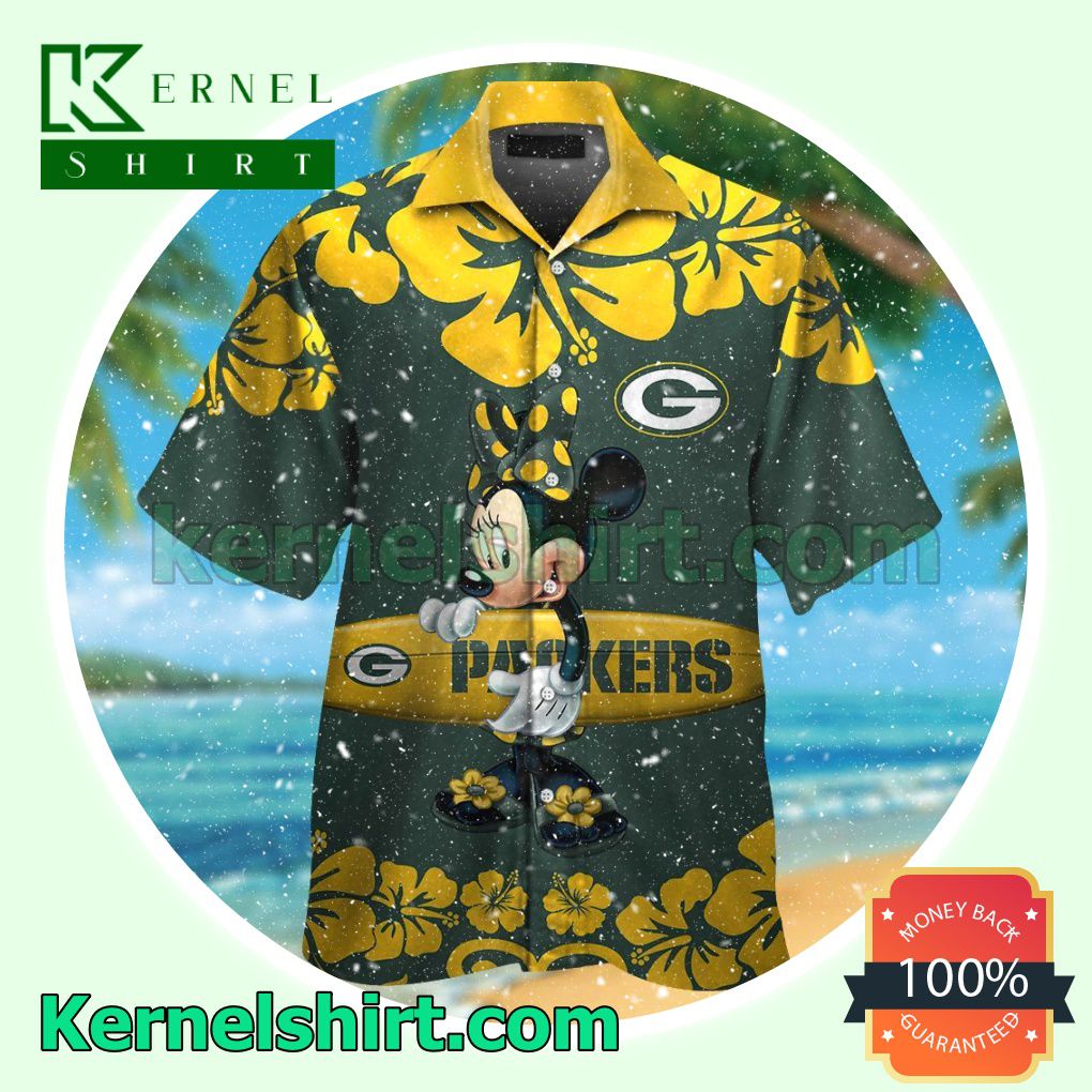 Green Bay Packers & Minnie Mouse Summer Hawaiian Shirt