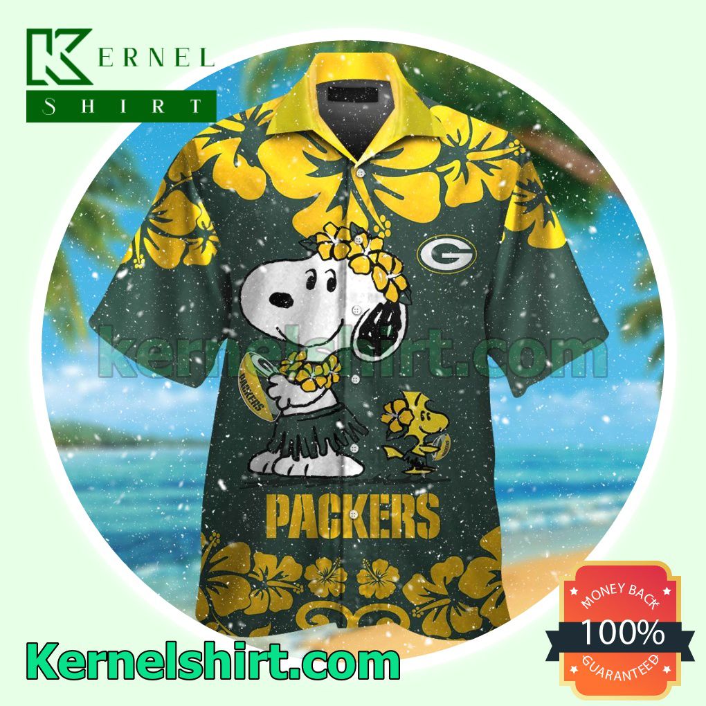 Green Bay Packers & Snoopy Summer Hawaiian Shirt