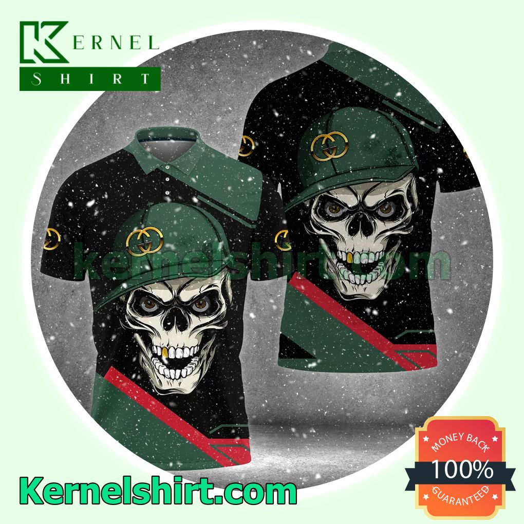 Gucci Skull Wearing Hat Golf Polo