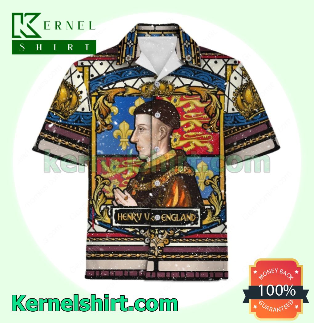 Henry V Of England Stained Glass Beach Shirts