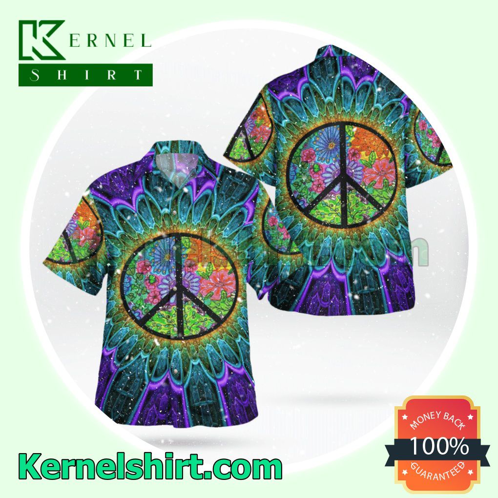Hippie Peace And Love Flower Beach Shirts