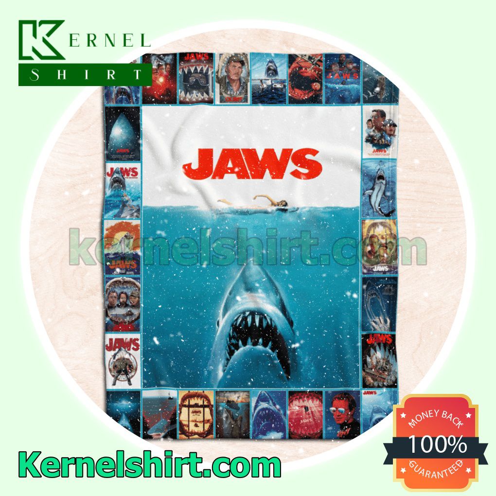 Horror Movie Jaws Custom Blanket a