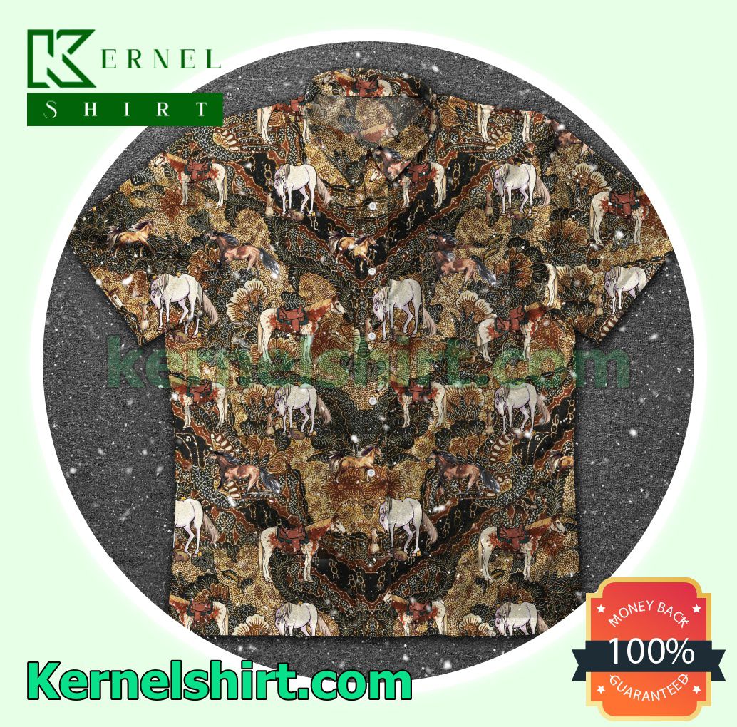 Horse Batik Pattern Beach Shirts