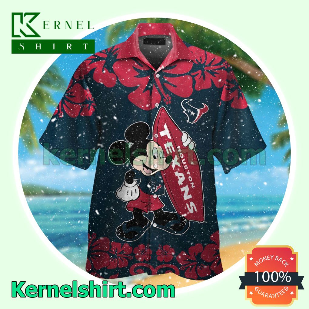 Houston Texans & Mickey Mouse Summer Hawaiian Shirt