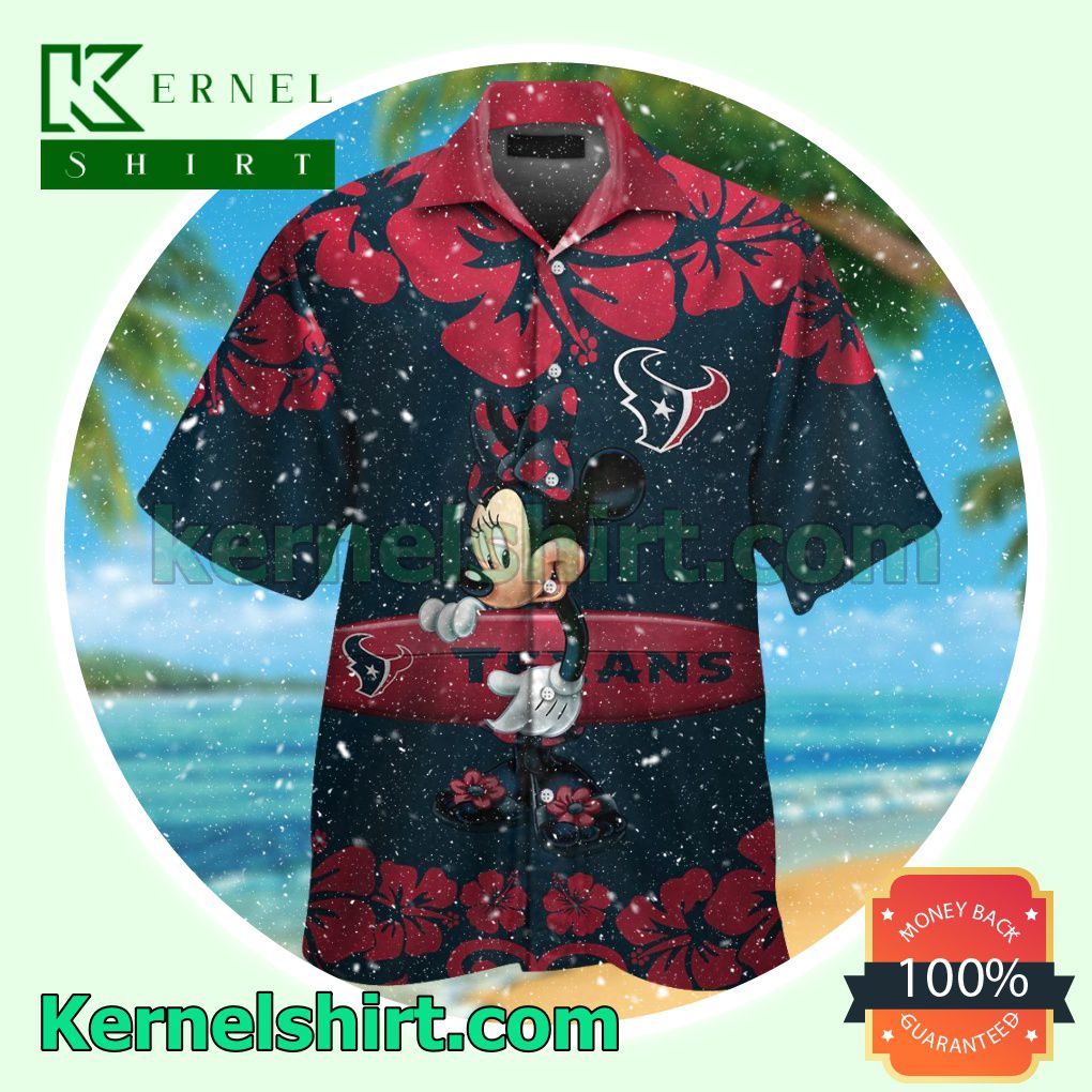 Houston Texans & Minnie Mouse Summer Hawaiian Shirt