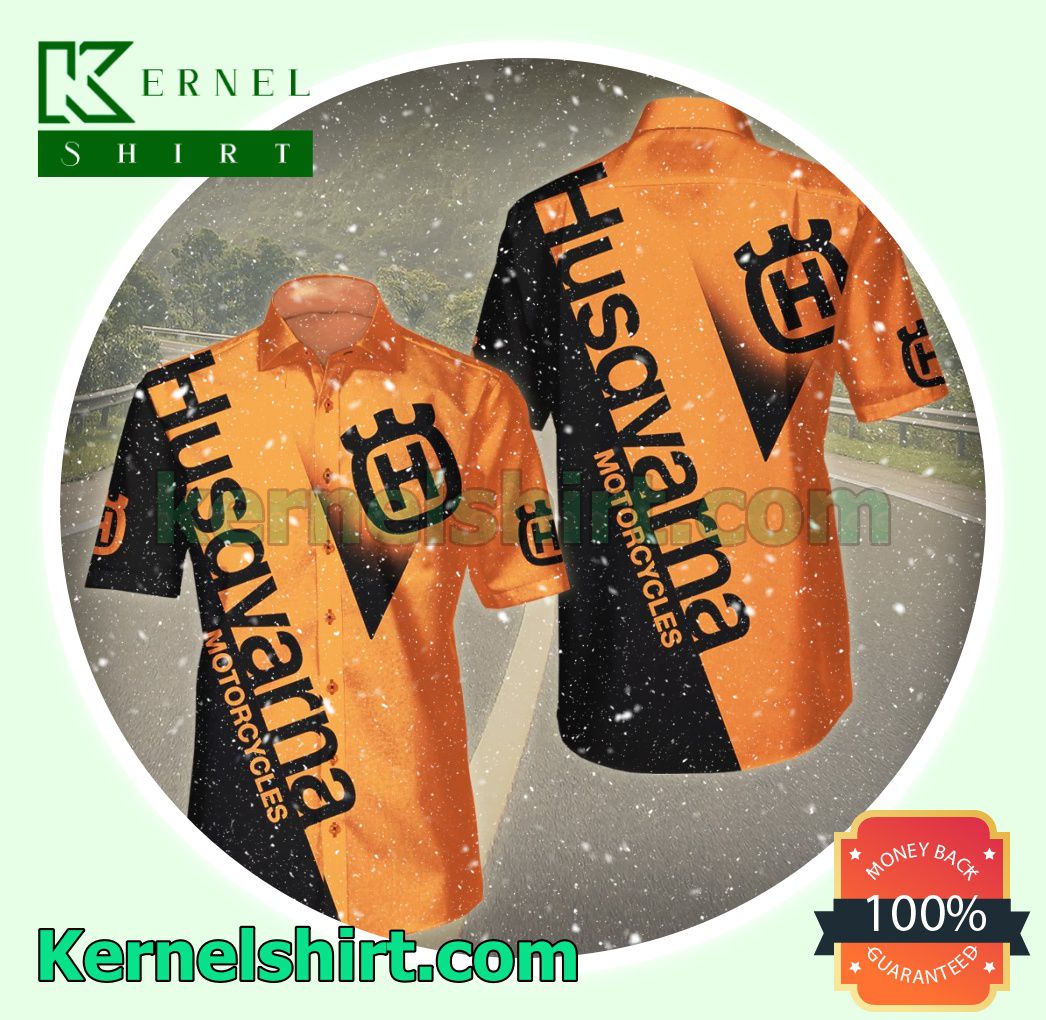 Husqvarna Motorcycles Orange Mix Black Summer Beach Shirts