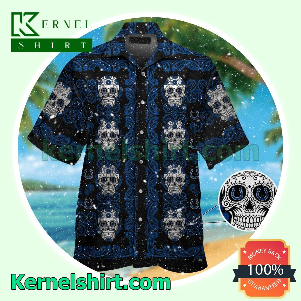 Indianapolis Colts Skull Summer Hawaiian Shirt