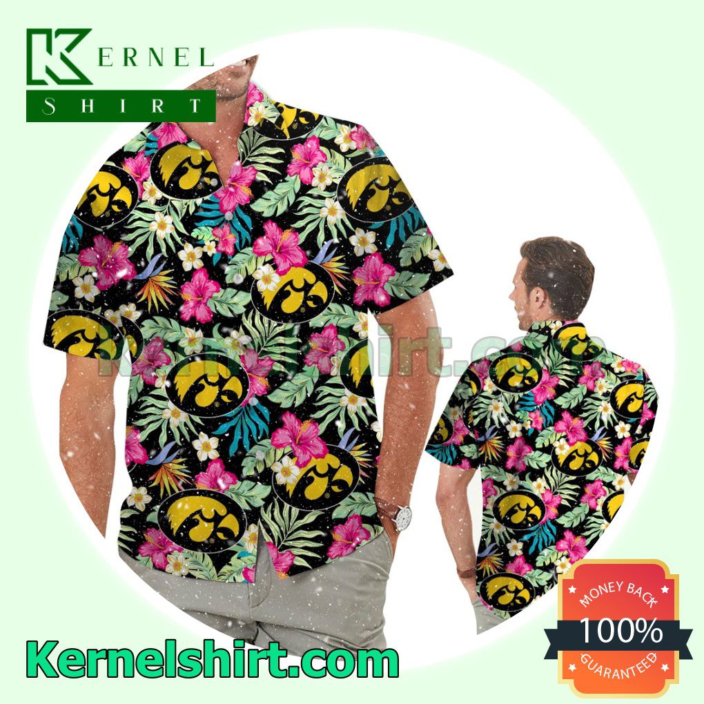 Iowa Hawkeyes Hibiscus Summer Hawaiian Shirt