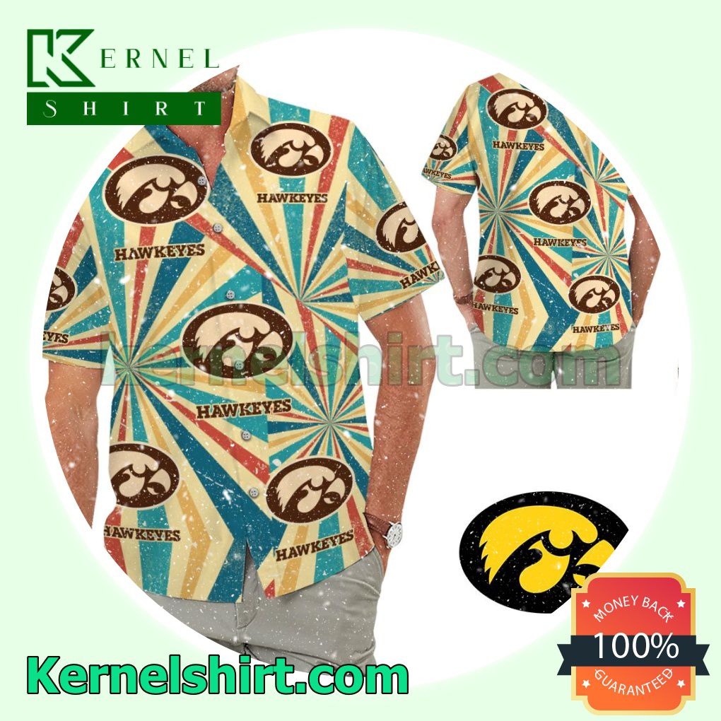 Iowa Hawkeyes Retro Vintage Style Summer Hawaiian Shirt