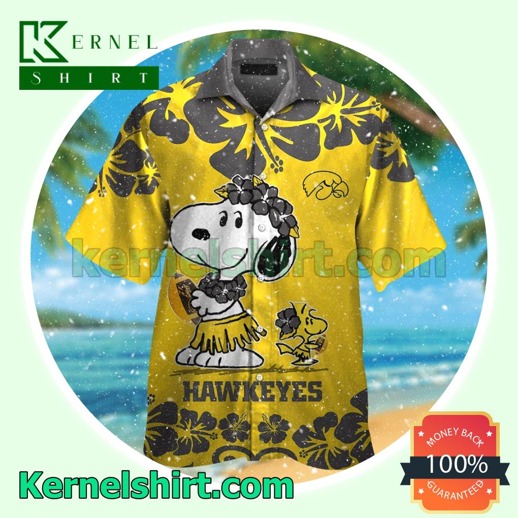 Iowa Hawkeyes & Snoopy Summer Hawaiian Shirt