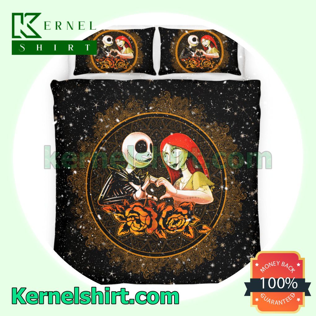 Jack And Sally Romantic Love Starry Sky Night Queen King Twin Duvet Cover Set