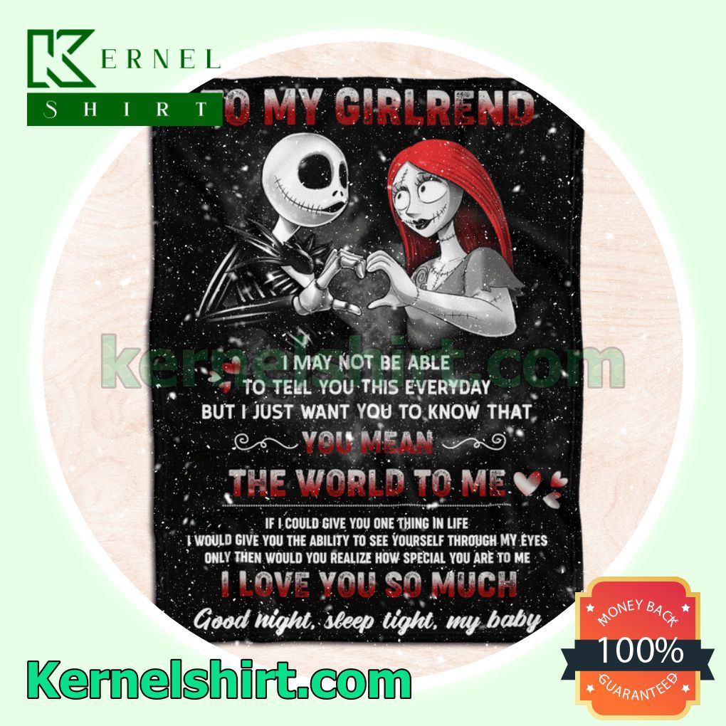 Jack And Sally To My Girlfriend You Mean The World To Me I Love You So Much Custom Blanket a