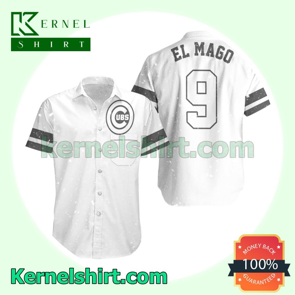 Javier Baez El Mago 9 Chicago Cubs Player White Jersey Inspired Style Beach Shirt