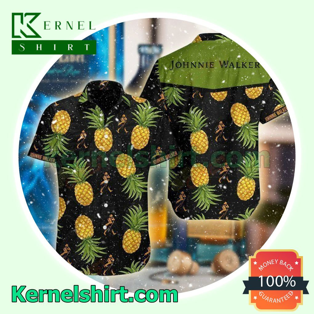 Excellent Johnnie Walker Pineapple Black Beach Shirt