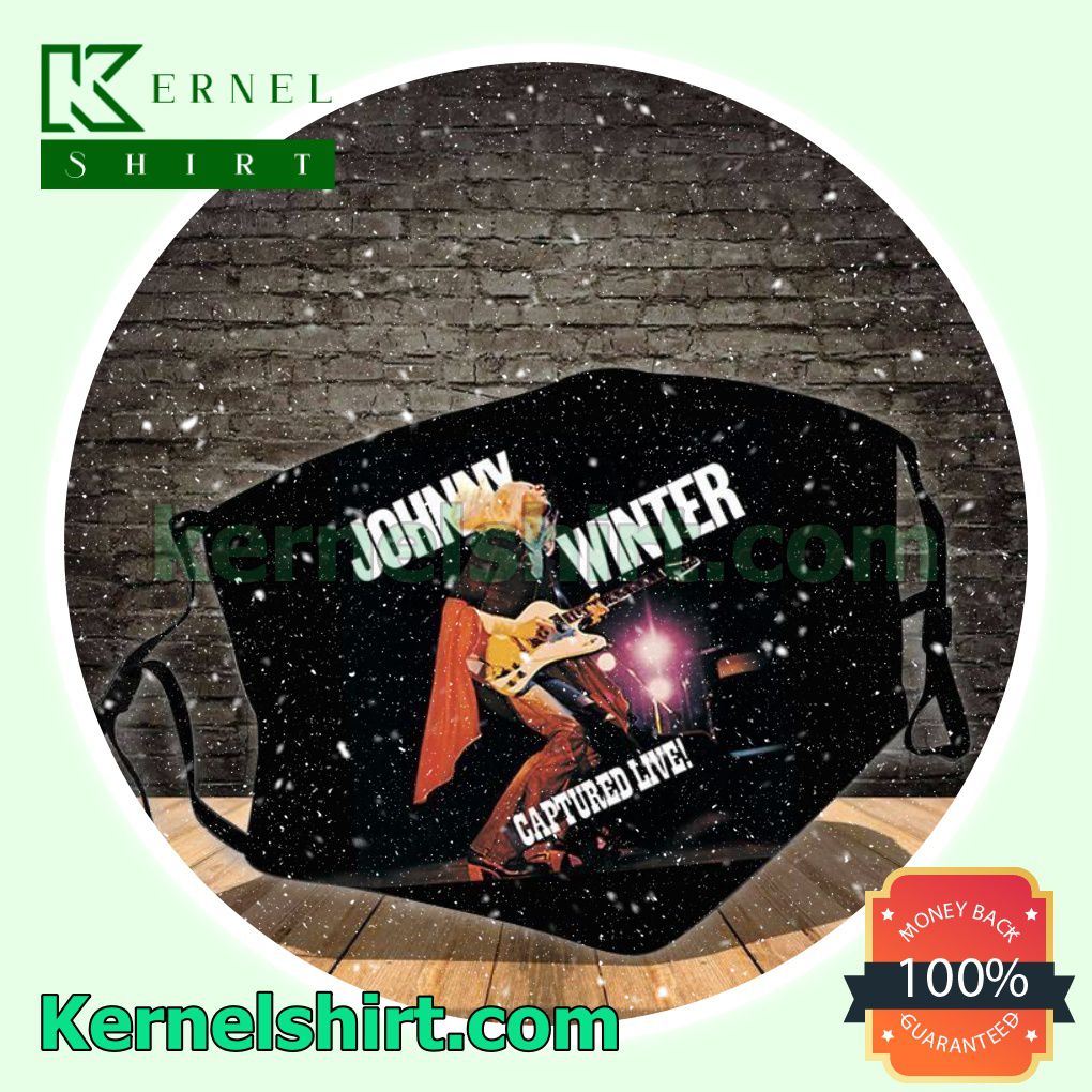 Johnny Winter Captured Live Album Cover Washable Mask