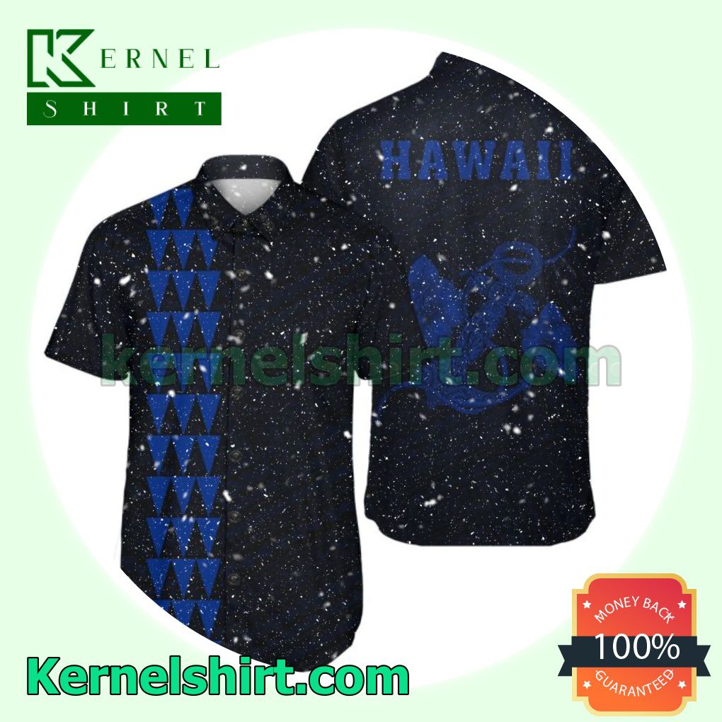 Kakau Polynesian Anchor Blue Beach Shirts