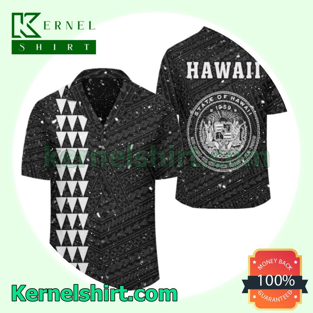 Kakau Polynesian Coat Of Arms White Beach Shirts