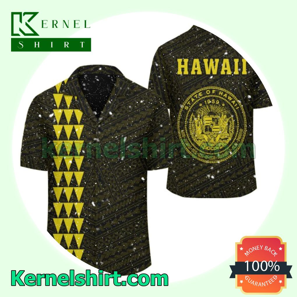 Kakau Polynesian Coat Of Arms Yellow Beach Shirts