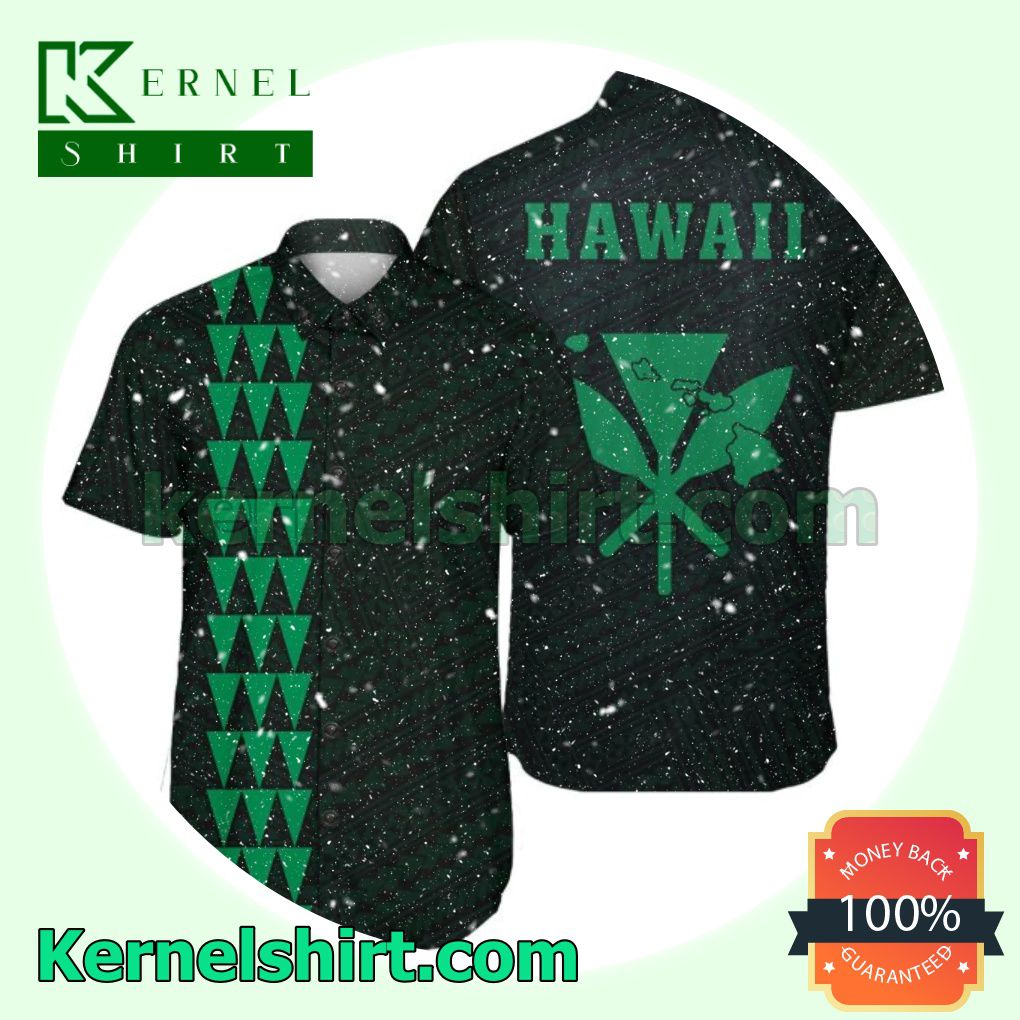 Kakau Polynesian Kanaka Map Green Beach Shirts