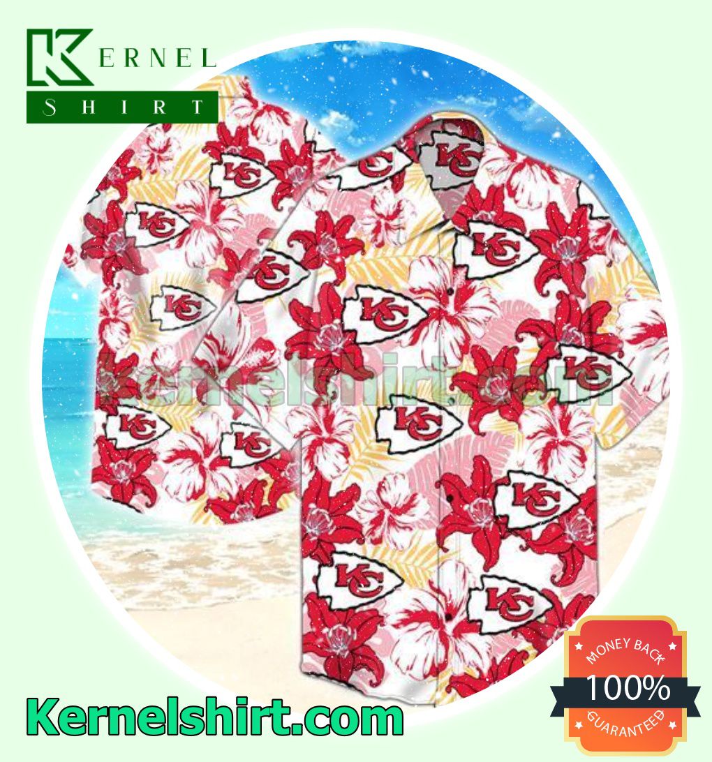 Kansas City Chiefs Hibiscus Flower Beach Shirts