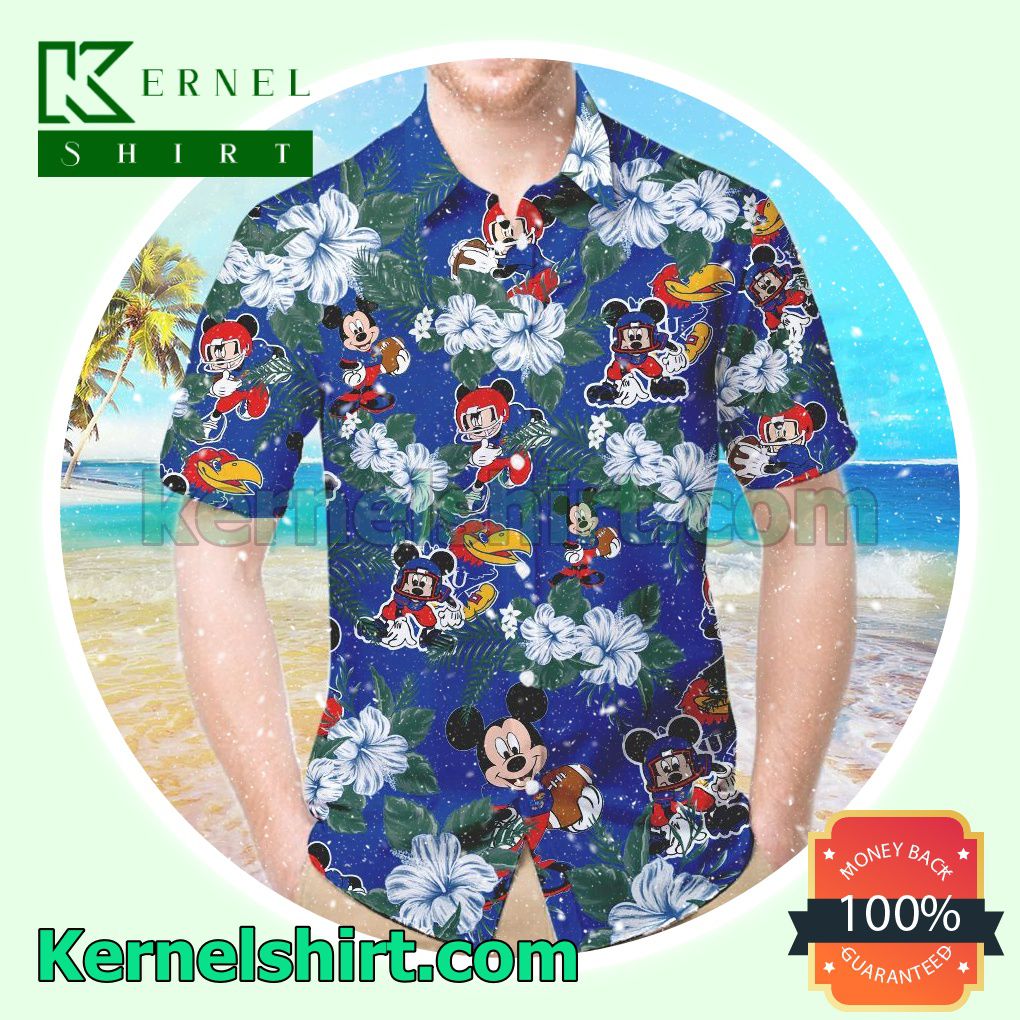 Kansas Jayhawks & Mickey Mouse Summer Hawaiian Shirt