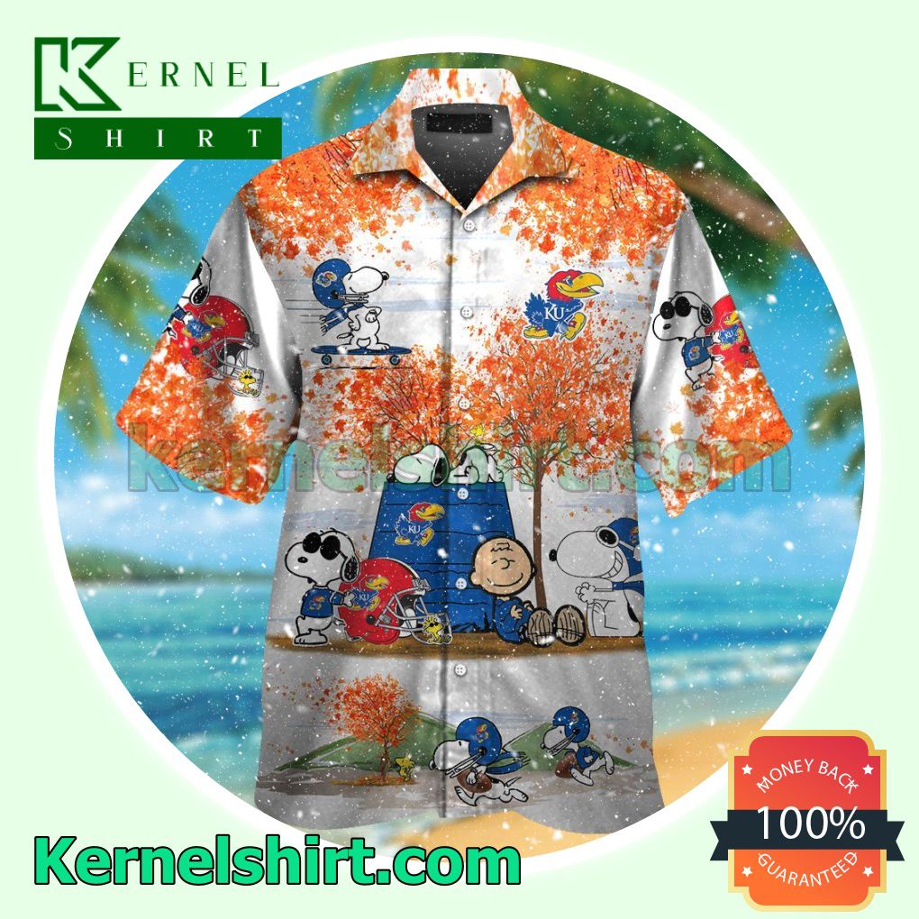 Kansas Jayhawks Snoopy Autumn Summer Hawaiian Shirt