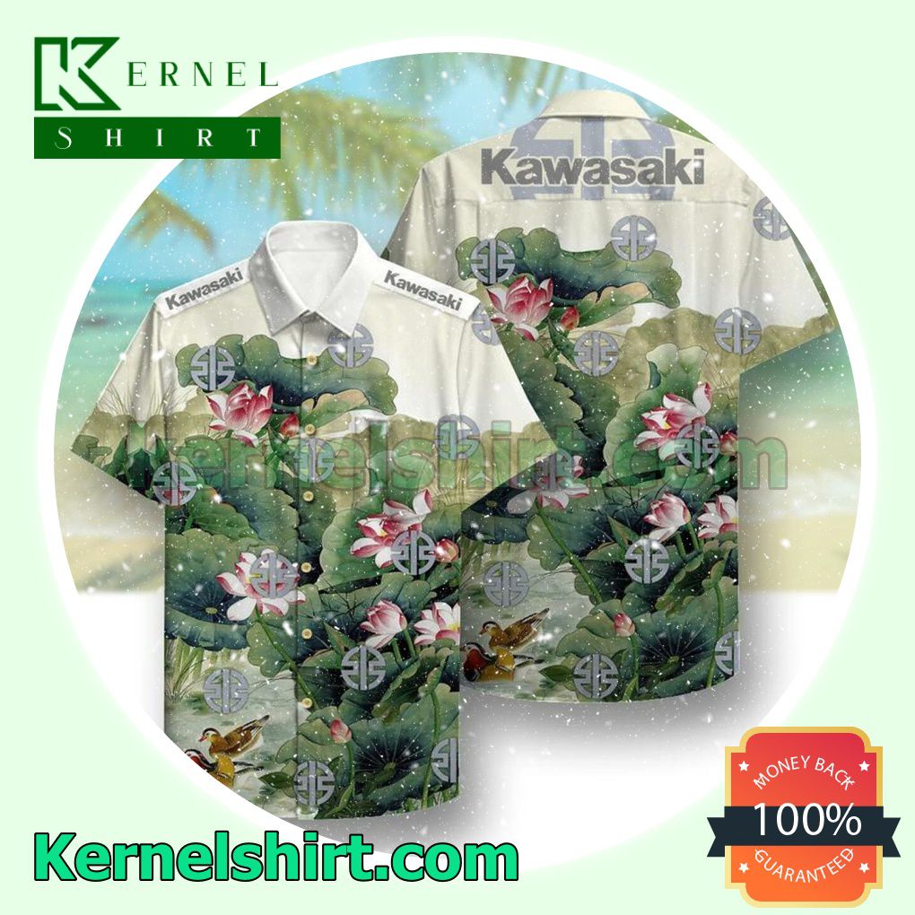 Sale Off Kawasaki Lotus Pond Beach Shirt