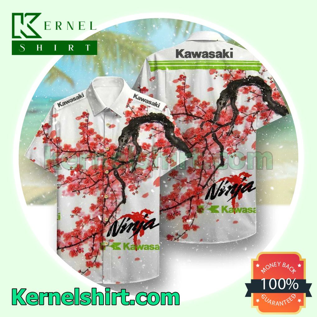 Kawasaki Ninja Cherry Blossom Beach Shirt