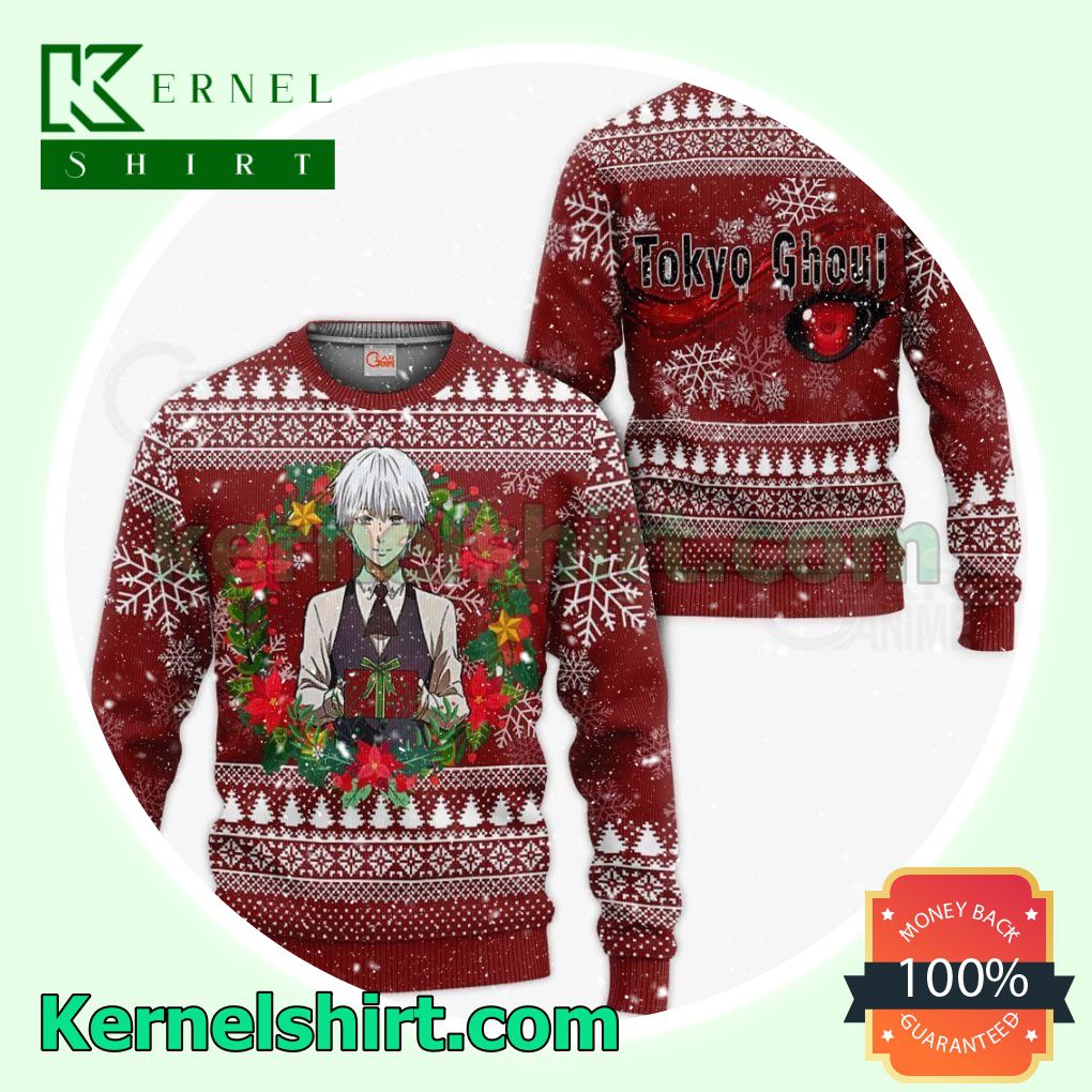 Ken Kaneki Ugly Christmas Tokyo Ghoul Anime Gift Idea Fans Gift Hoodie Sweatshirt Button Down Shirts