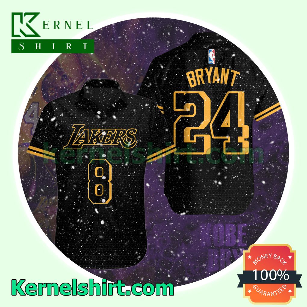 Kobe Bryant Los Angeles Lakers Black Aloha Beach Hawaiian Shirt