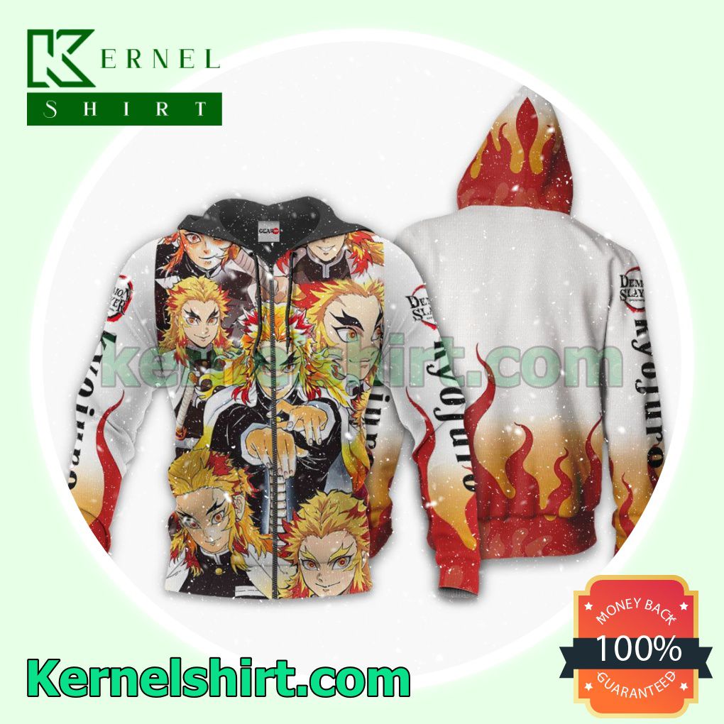 Kyojuro Rengoku Flame Hashira Custom Demon Slayer Anime Fans Gift Hoodie Sweatshirt Button Down Shirts