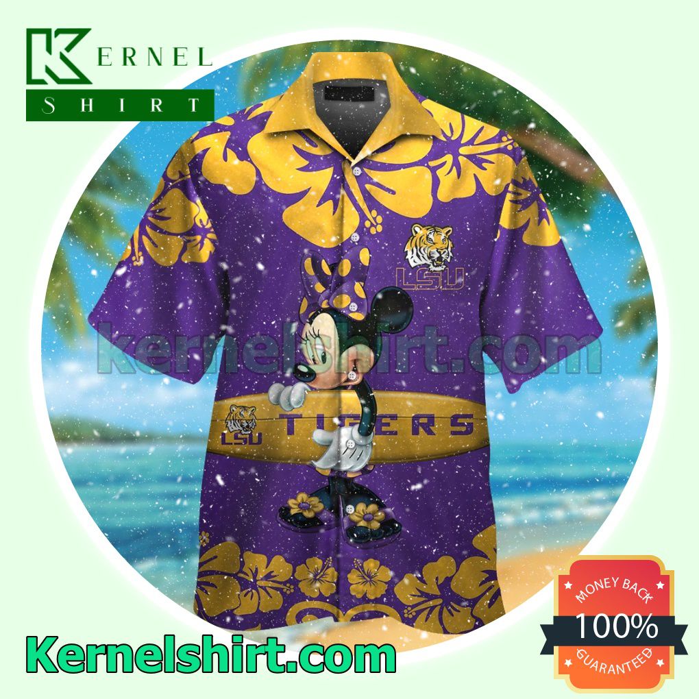 LSU Tigers & Minnie Mouse Summer Hawaiian Shirt