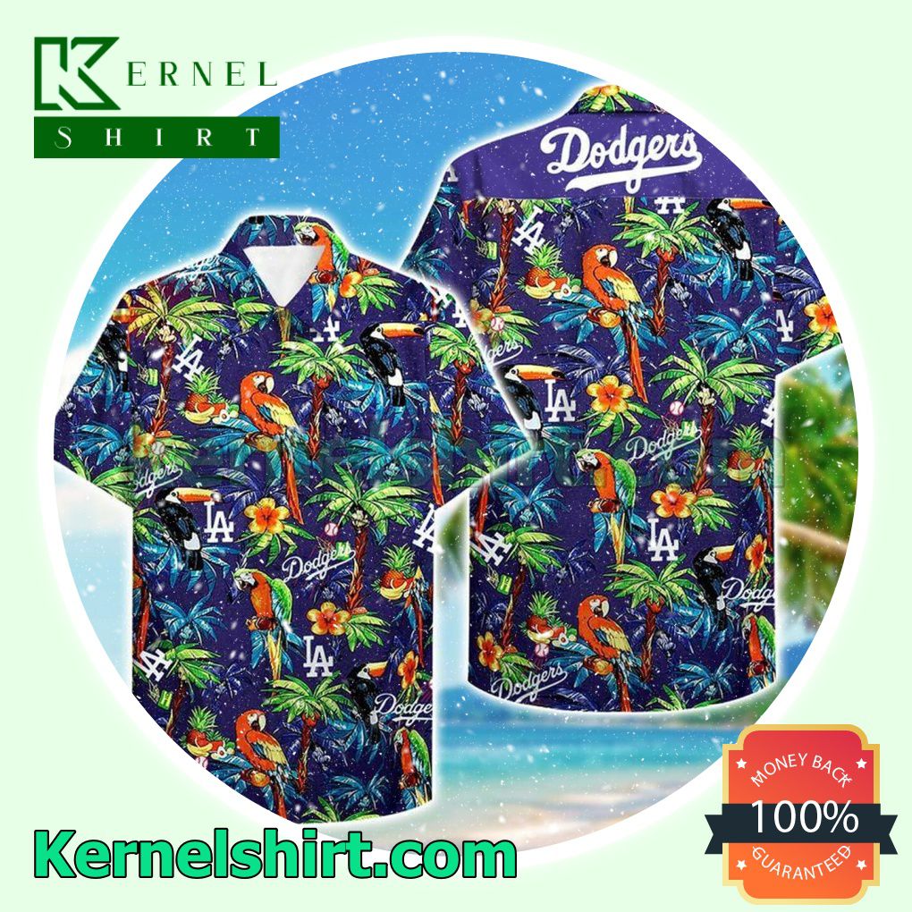 La Dodgers Parrot Palm Tree Purple Beach Shirt