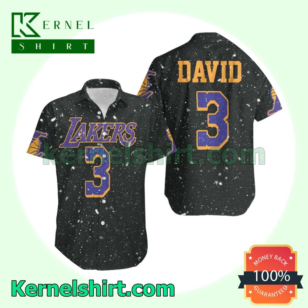 Lakers 3 Anthony Davis 2020-21 Earned Edition Black Jersey Inspired Beach Shirt