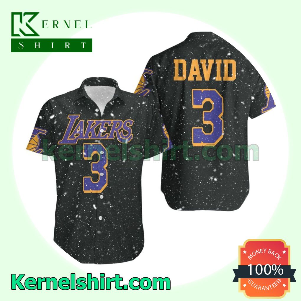 Lakers Anthony Davis 2020-21 Earned Edition Black Beach Shirt