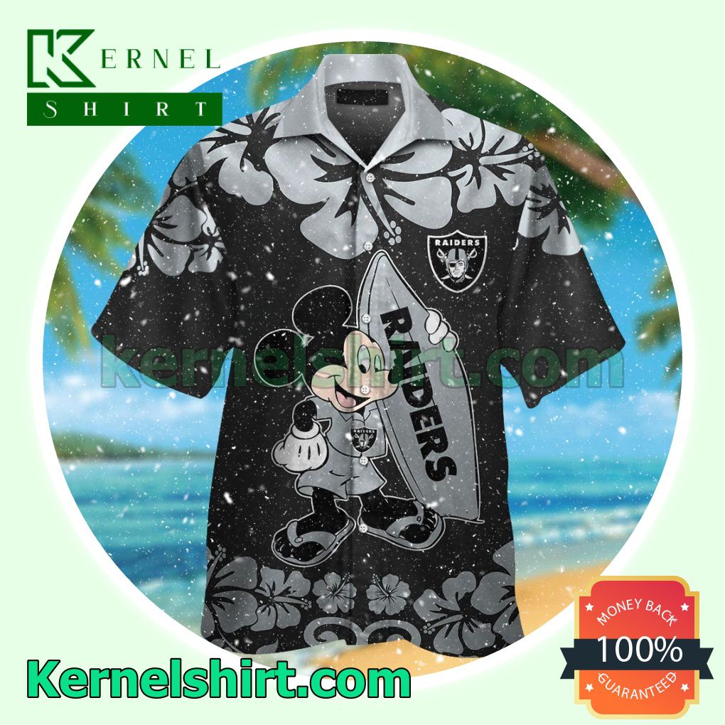 Las Vegas Raiders & Mickey Mouse Summer Hawaiian Shirt