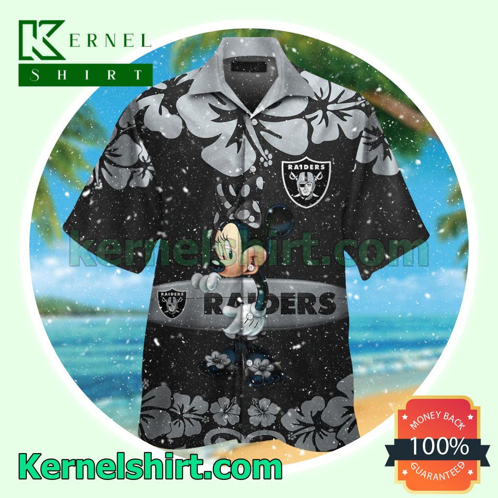 Las Vegas Raiders & Minnie Mouse Summer Hawaiian Shirt